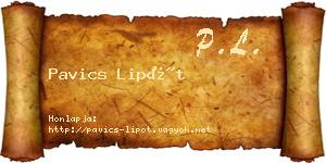 Pavics Lipót névjegykártya